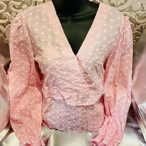 Pink Polka Dot Women's Top